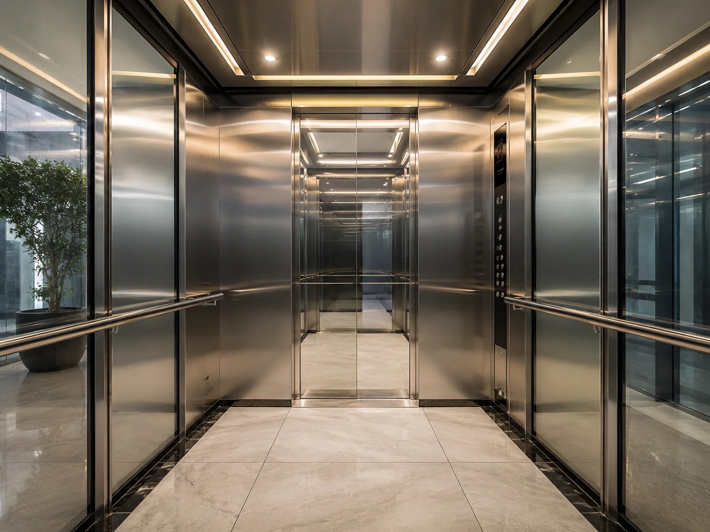Modern passenger lift interior